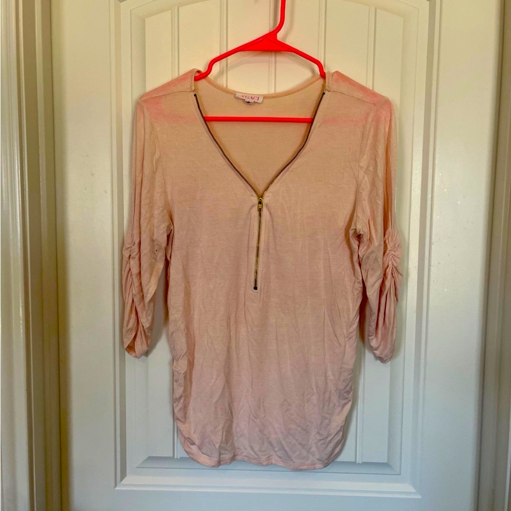 Women's Pink Zipper Top